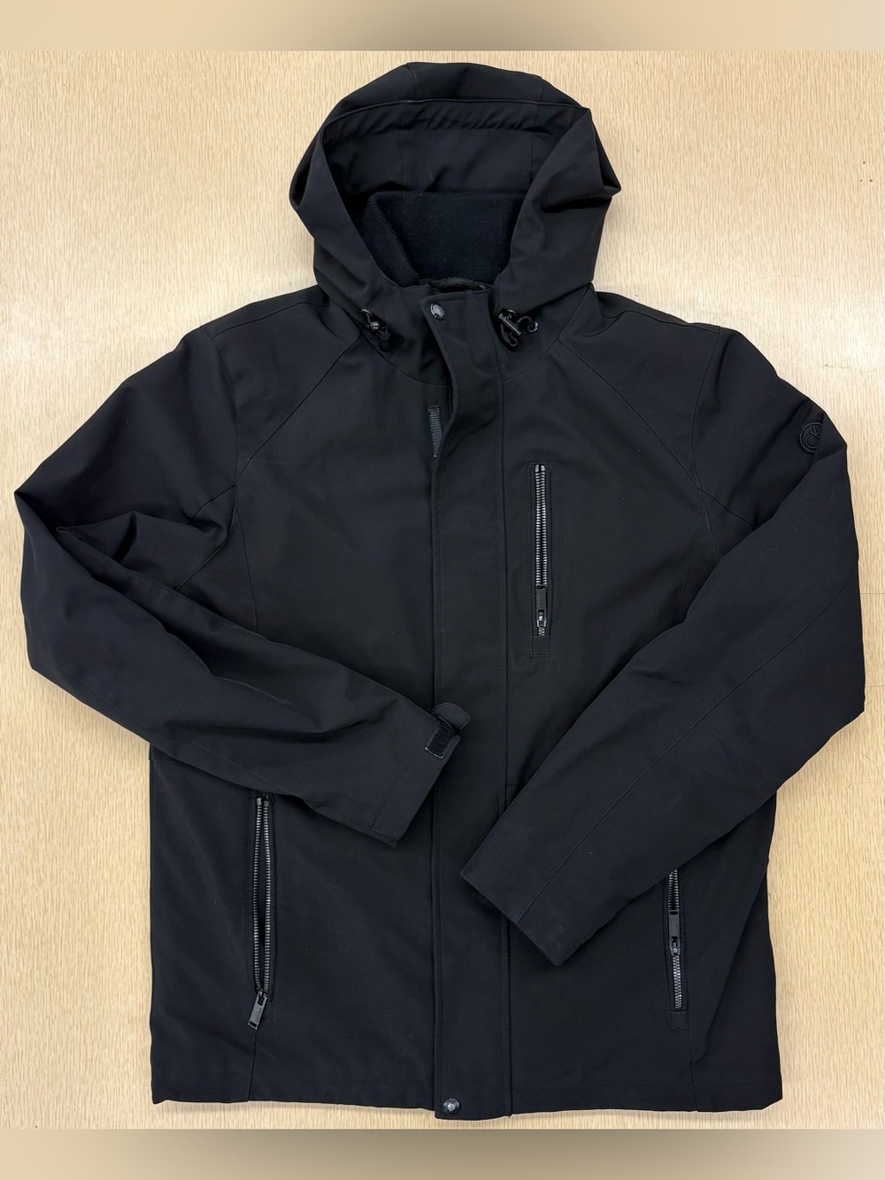 Calvin Klein hooded and lined water resistant jacket